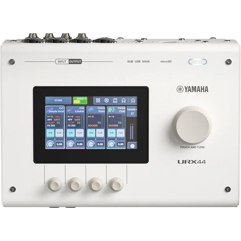 Yamaha URX44 White, 32-Bit USB-C Audio Interface with DSP, Touchscreen & microSD Recording
