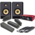 KRK Rokit RP5 G4 (Pair) + Focusrite Scarlett Solo 3rd Gen, Pads & Leads, Home Recording Bundle