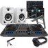 Pioneer DJ DDJ-FLX6-GT Controller, DM-40D White Speakers, Laptop Stand & HDJ-CUE1 Headphones Package