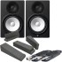 Yamaha HS8 Black Active Studio Monitors, Isolation Pads & Leads Bundle