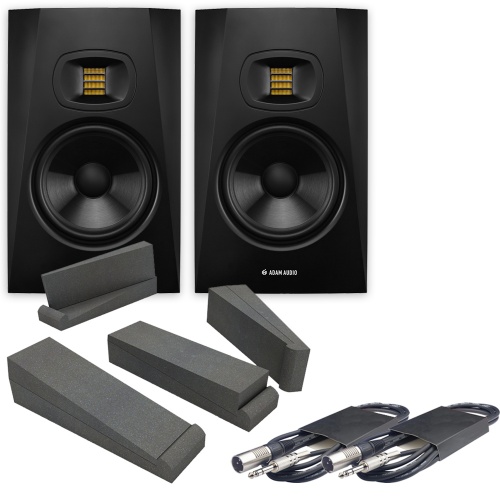 Adam Audio T7V (Pair) + Isolation Pads + Leads Bundle