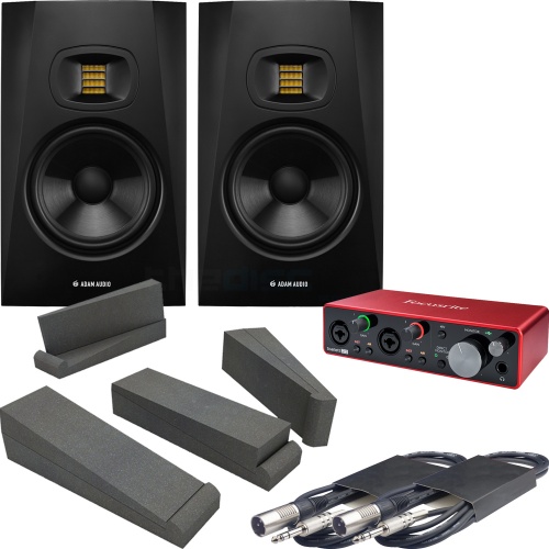 Adam Audio T7V (Pair) + Focusrite Scarlett 2i2 G3, Pads & Leads Bundle