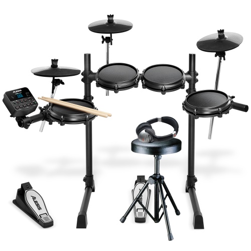 Alesis Turbo Mesh Electro Drum Kit, Stool, Sticks, Pedals & Headphones