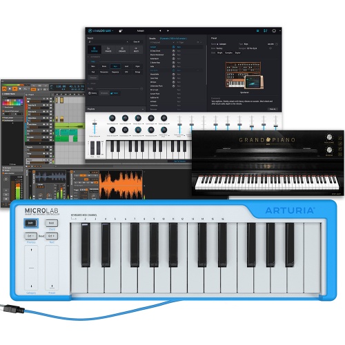 Arturia MicroLab 25-Mini-Key USB Midi Keyboard & Software (Blue / B-Stock)