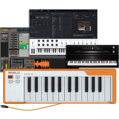 Arturia MicroLab 25-Mini-Key USB Midi Keyboard & Software (Orange)