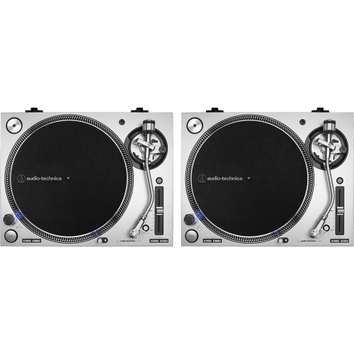 Audio Technica AT-LP140XP Silver, Direct Drive DJ Turntables (Pair)