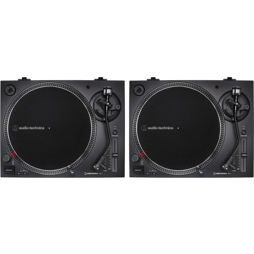 Audio Technica AT-LP120XUSB Black, Direct Drive DJ Turntables (Pair)