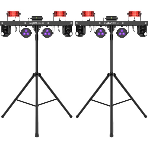 Chauvet DJ GigBAR Move ILS, 5in1 Lighting Bar Mover, Derby, Wash, Laser & Strobe (Pair)