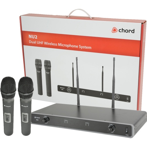 Chord NU2-H Dual UHF Wireless Handheld Microphone Set 863.3-864.3 MHz