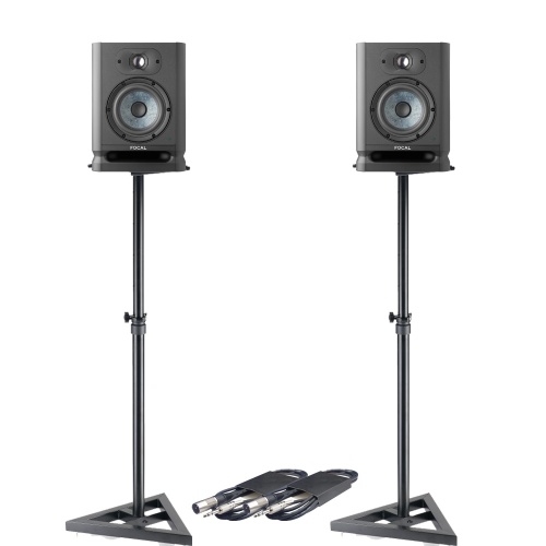 Focal Alpha 50 EVO Active Studio Monitors (Pair) + Stands & Leads Bundle