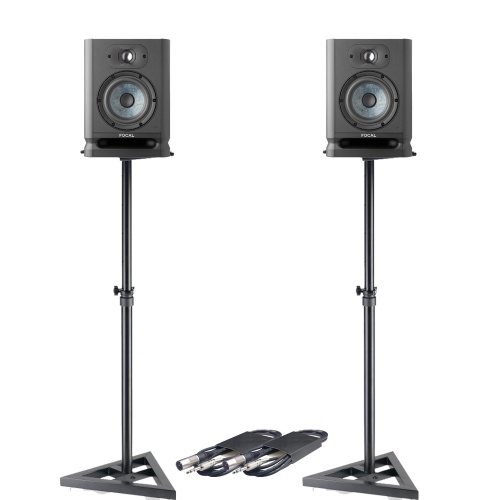 Focal Alpha 50 EVO Active Studio Monitors (Pair) + Stands & Leads Bundle