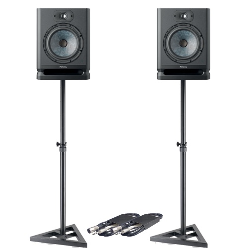 Focal Alpha 80 EVO Active Studio Monitors (Pair) + Stands & Leads Bundle