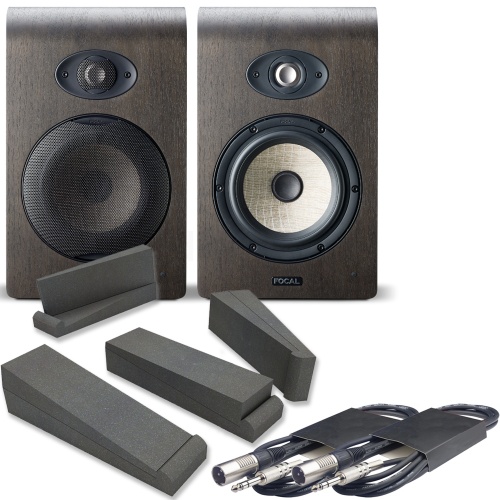 Focal Shape 65 Active Studio Monitors (Pair) + Iso Pads & Leads Bundle