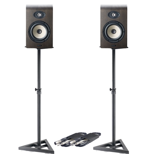 Focal Shape 65 Active Studio Monitors (Pair) + Monitor Stands & Leads Bundle