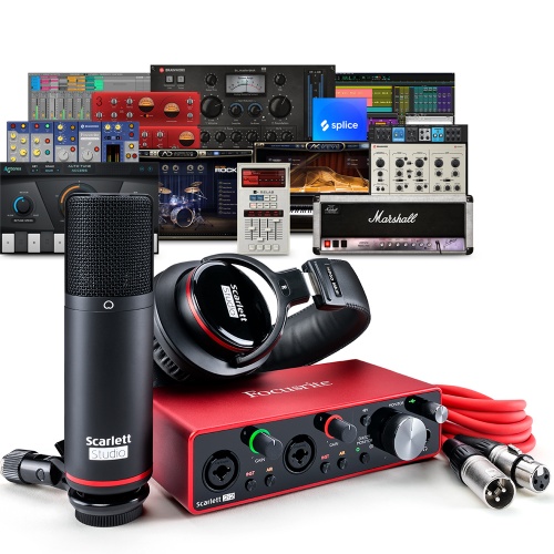 Focusrite Scarlett 2i2 Studio (G3) Interface, Microphone & Headphones
