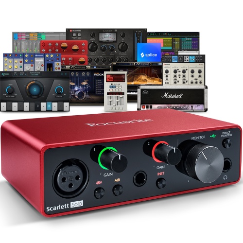 Focusrite Scarlett Solo (G3) USB Audio Interface + Free Plugin Bundle