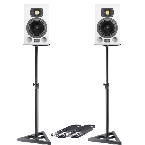 HEDD Type 05 MK2 White Studio Monitors (Pair) + Stands & Leads Bundle