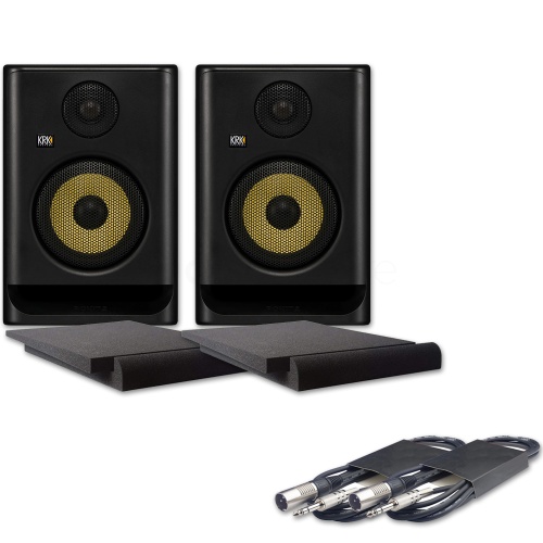 KRK Rokit RP5 G5 (Pair) + Isolation Pads & Leads Bundle