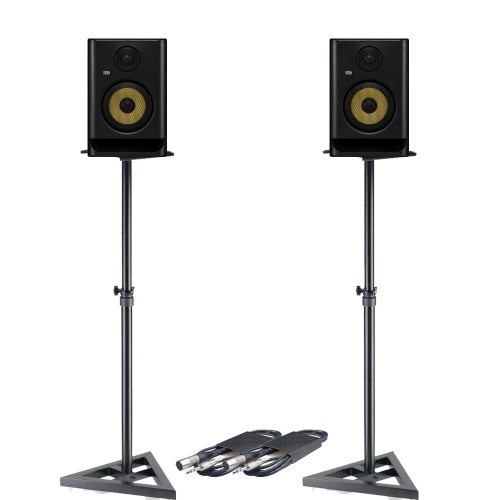 KRK Rokit RP5 G5 (Pair) + Monitor Stands + Leads Bundle