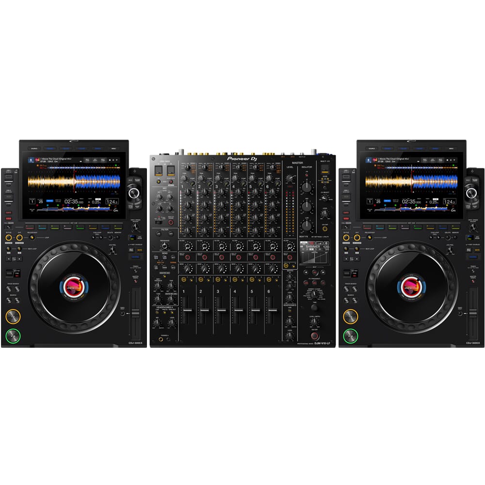 AlphaTheta CDJ-3000X Players (Pair) + DJM-V10-LF Mixer Bundle Deal