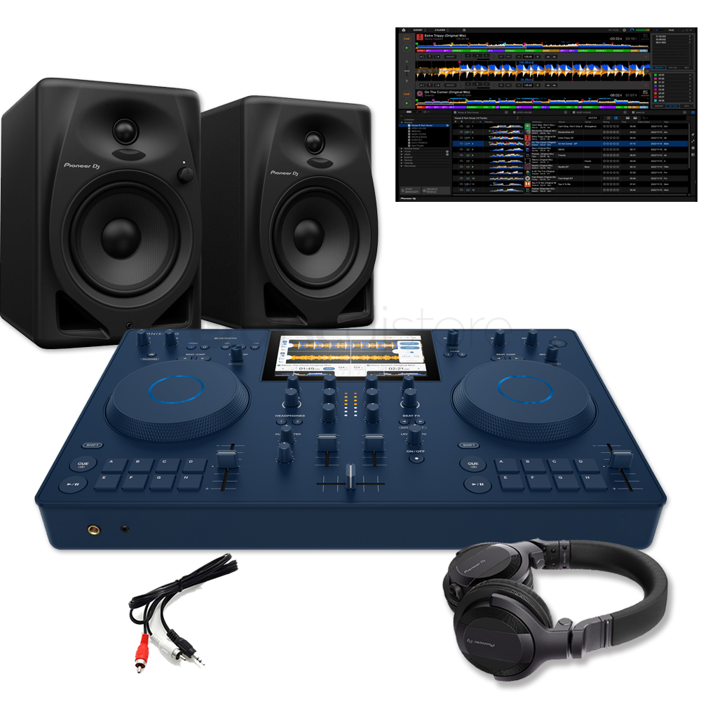 AlphaTheta Omnis-Duo DJ System, DM-50D Speakers & HDJ-CUE1 Headphones Bundle Deal