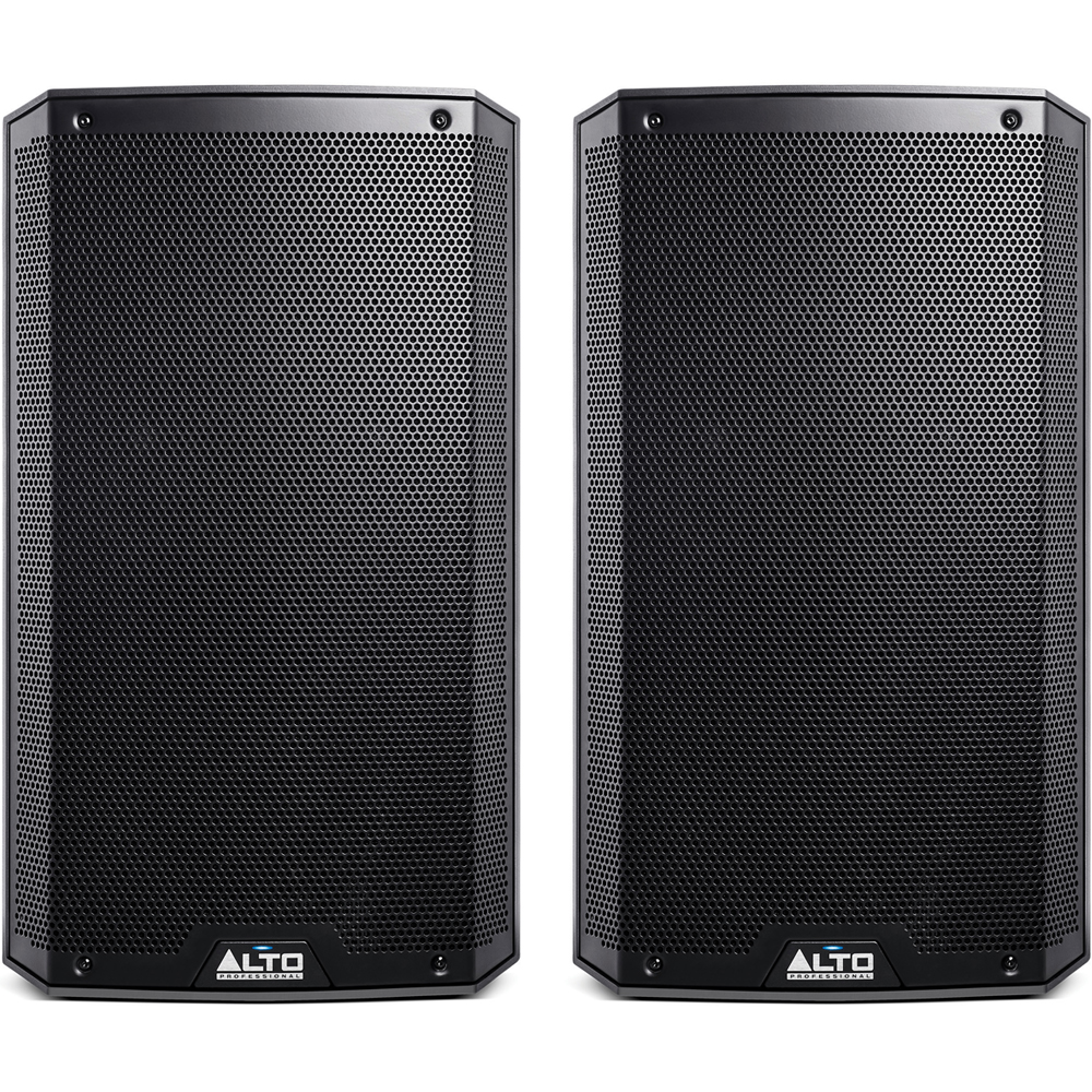 Alto TS212 12" Active PA Speakers + Tripod Stands & Leads - The Disc DJ