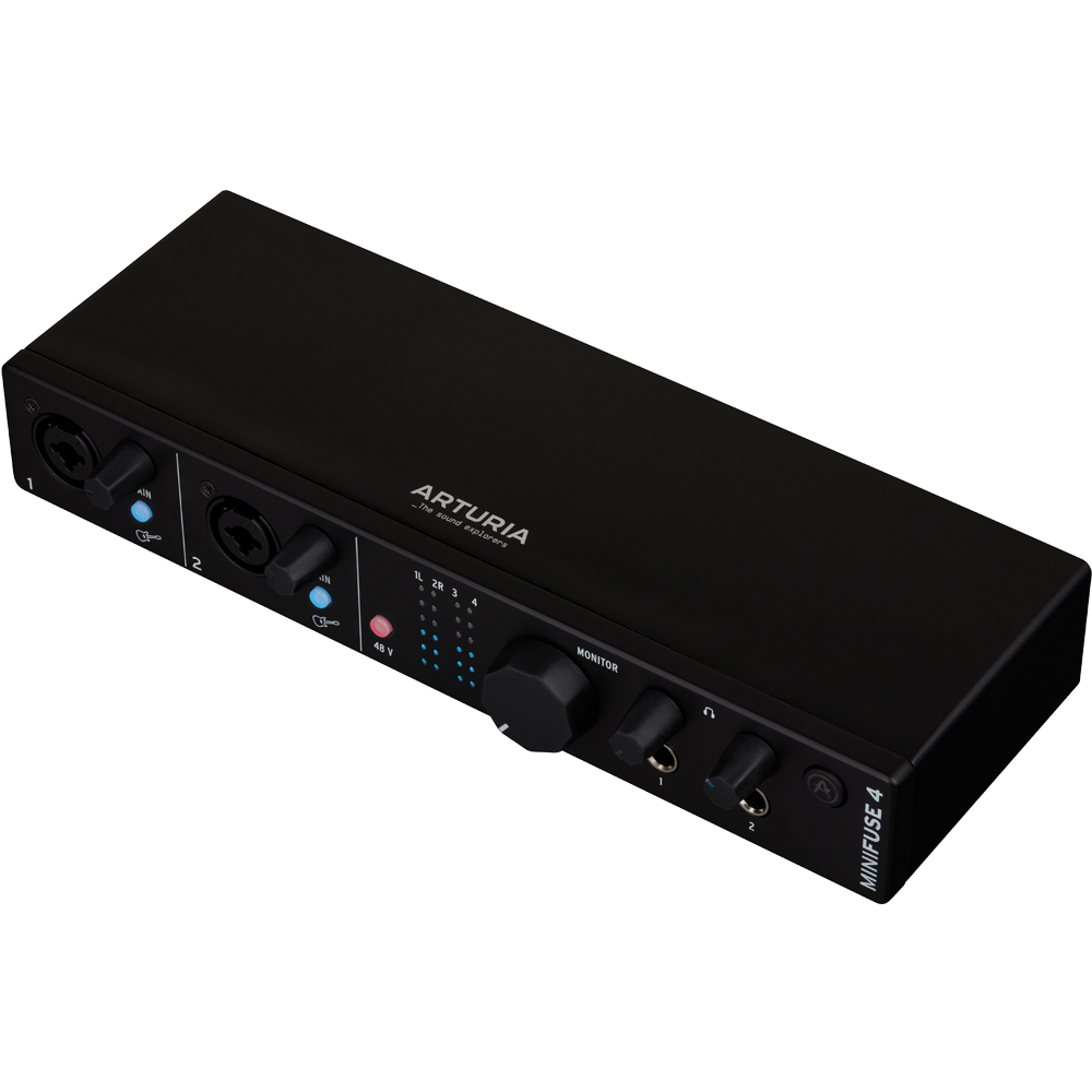 Arturia MiniFuse 4 Black, USB/MIDI Audio Interface & Software Bundle
