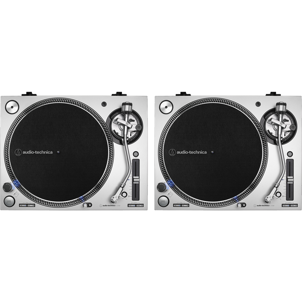 Audio Technica AT-LP140XP Silver, Direct Drive DJ Turntables (Pair) - The  Disc DJ Store