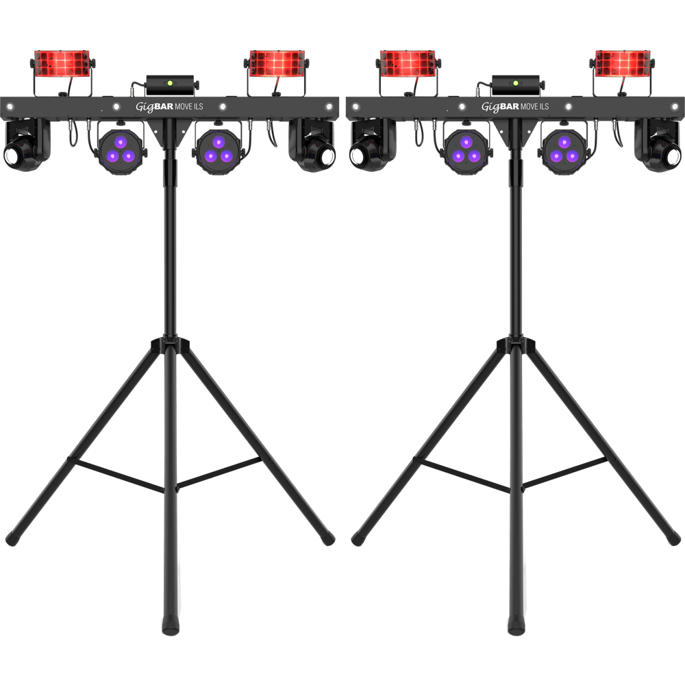 Chauvet DJ GigBAR Move ILS, 5in1 Lighting Bar Mover, Derby, Wash, Laser & Strobe (Pair)