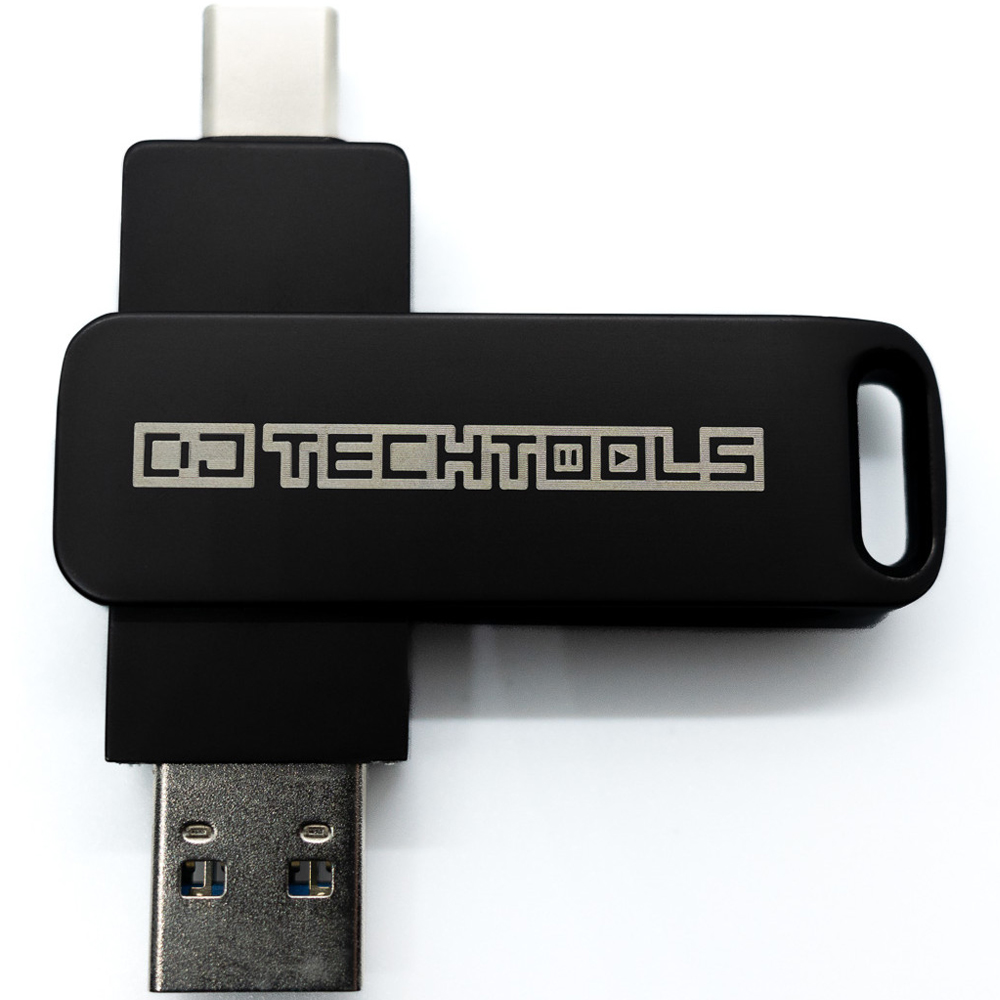 DJ Tech Tools, Chroma Drive, 256GB Dual USB-A or USB-C (Black)