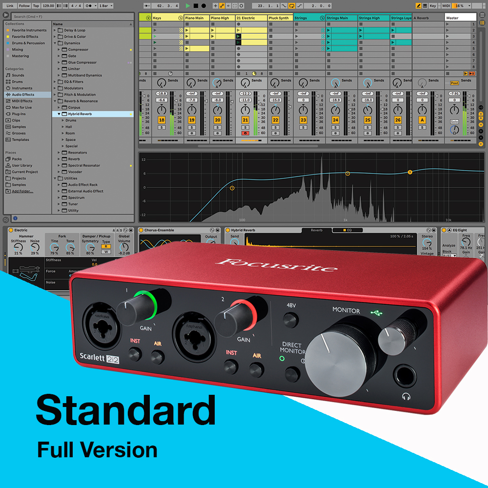 Focusrite Scarlett 2i2 (G3) USB Audio Interface + Ableton Live 11 Standard