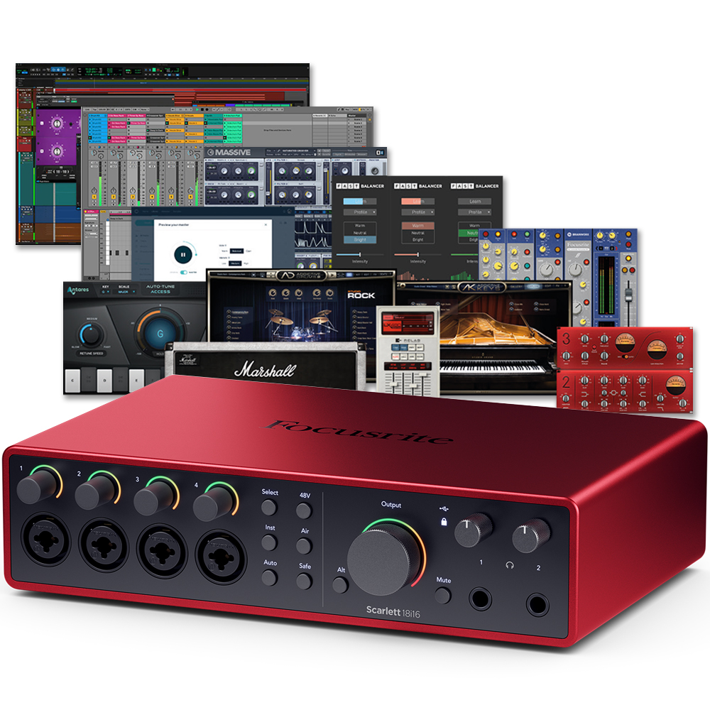 Focusrite Scarlett 18i16 (G4) USB 18 In/16 Out Desktop Audio Interface with 4 Mic Preamps, MIDI and SPDIF