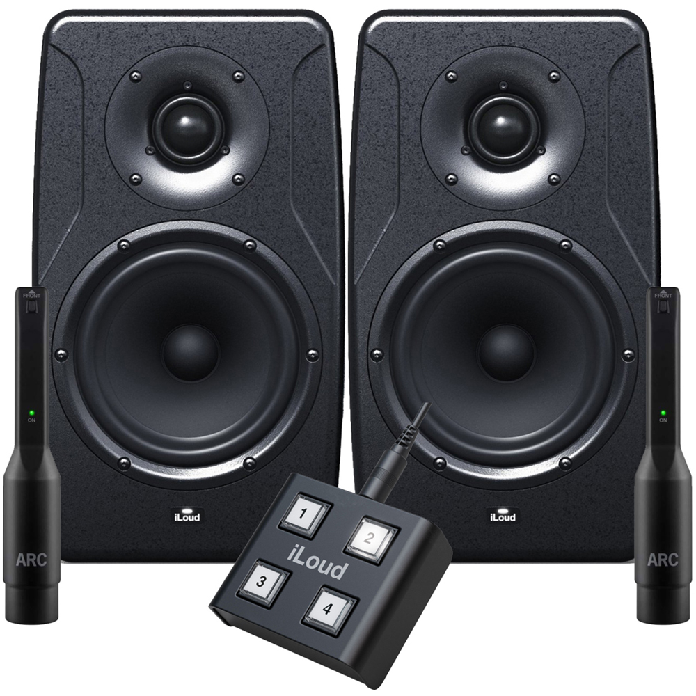 IK Multimedia iLoud Precision 6, Active Studio Monitors (Pair) + ARC Measurement Microphones & FREE Remote Control