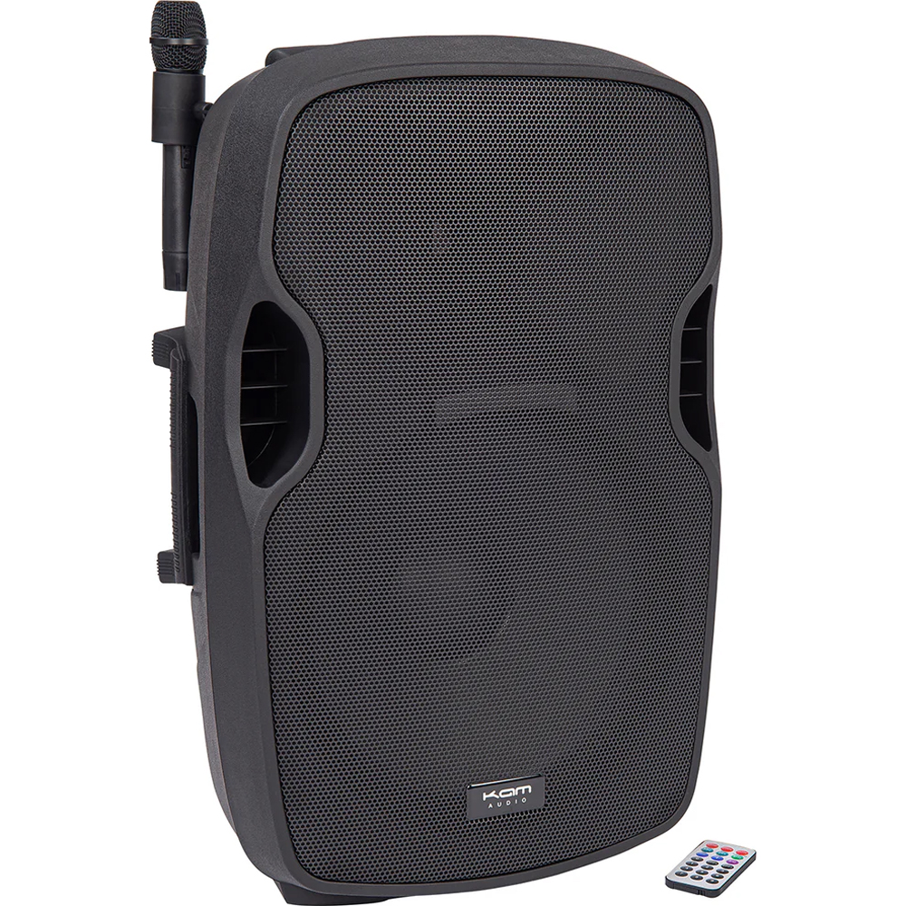 Kam RZ15AP, Portable PA with Media Player, USB & SD Card Input + VHF Dual Microphones & Bluetooth (Single - 300W RMS)