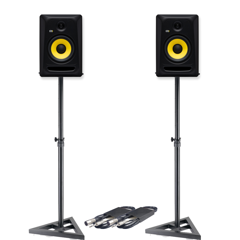 KRK Rokit RP7 G3 / Classic 7 (Pair) + Monitor Stands + Leads Bundle