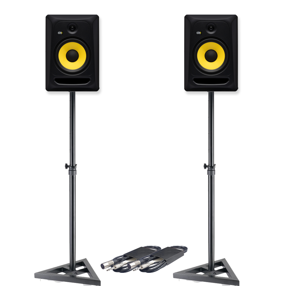 KRK Rokit RP8 G3 / Classic 8 (Pair) + Monitor Stands + Leads Bundle