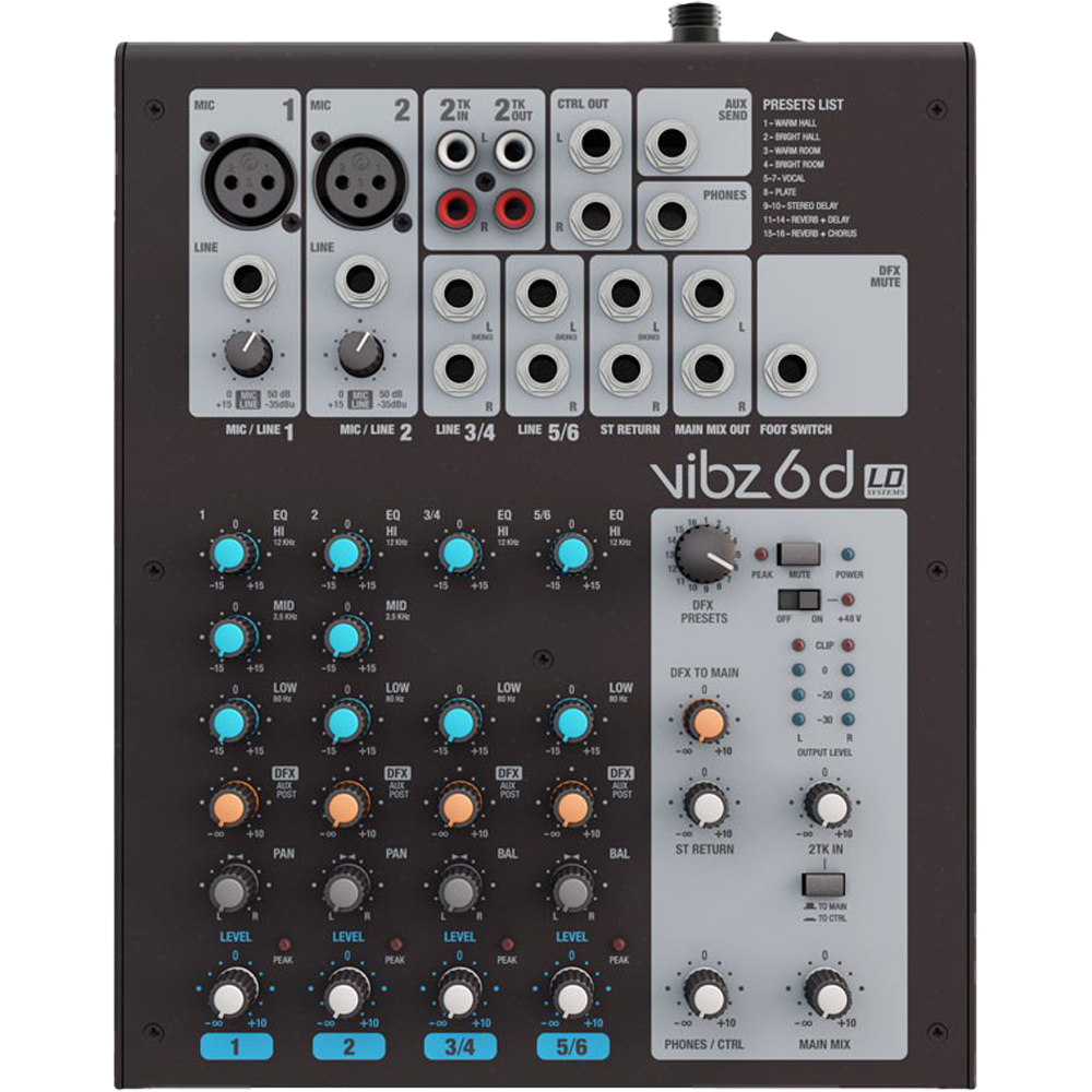 LD Systems VIBZ 6 D, 6-Channel Mixing Console with DFX