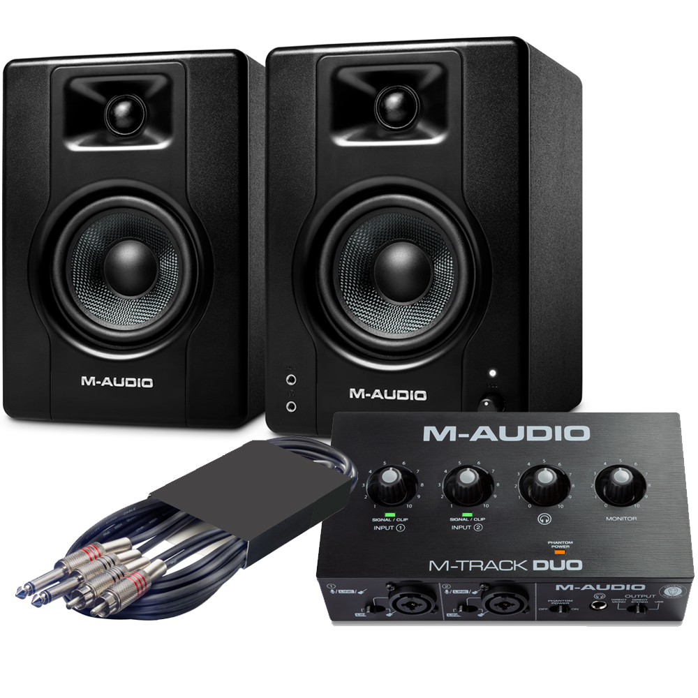 Audio interface shop monitor speakers