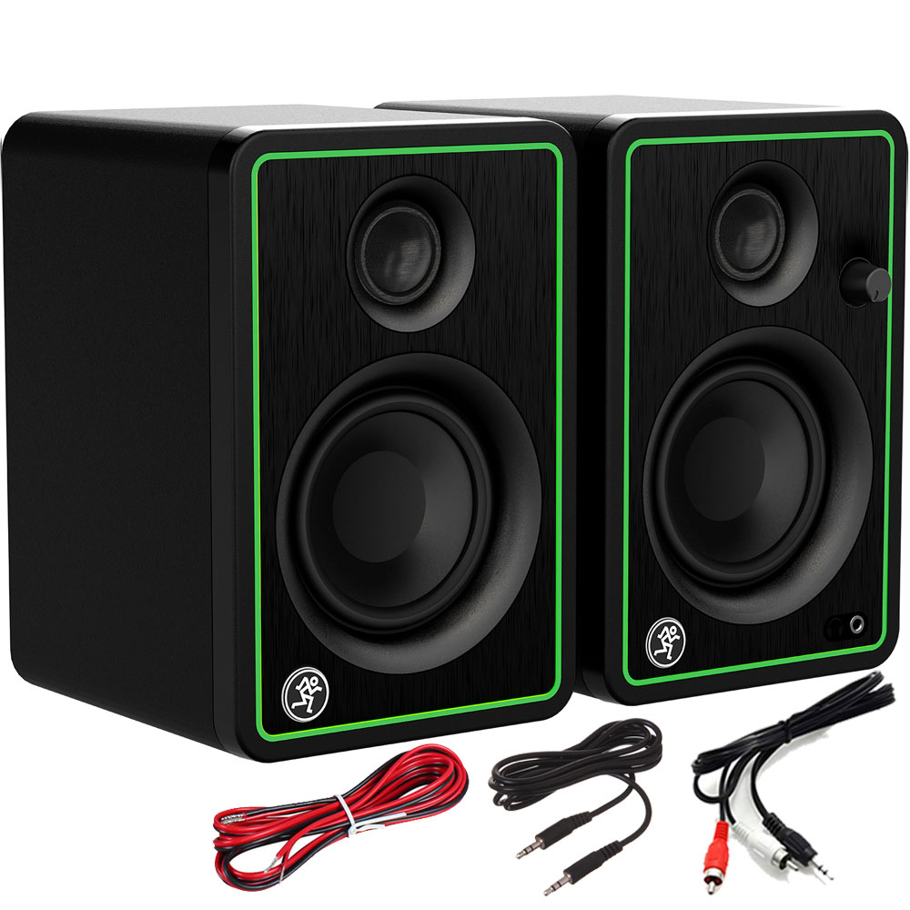 Mackie CR3X Active DJ Speakers + Cables Bundle (B-Stock / Damaged Box)