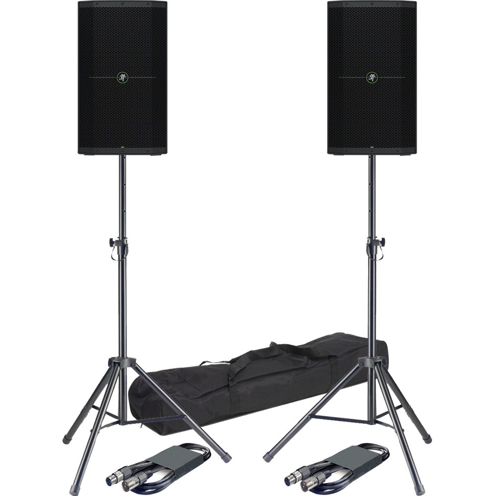 Mackie Thump 212 PA Speakers + Stands & Leads Bundle Deal