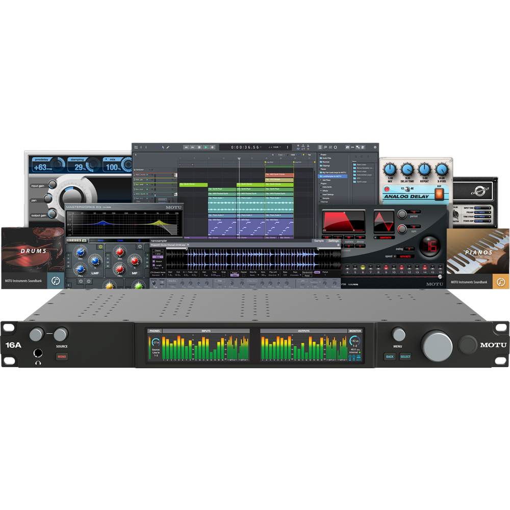 MOTU 16A, 32 x 34 Thunderbolt 4 / USB4 Audio Interface with DSP, Mixing, Effects and Networking