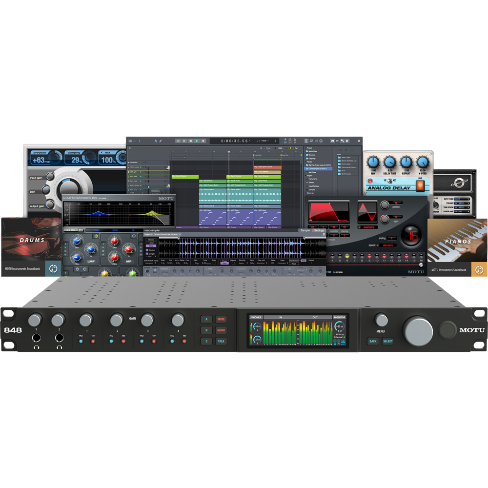 MOTU 848, 28 x 32 Thunderbolt 4 / USB4 Audio Interface with DSP, Mixing, Effects and Networking
