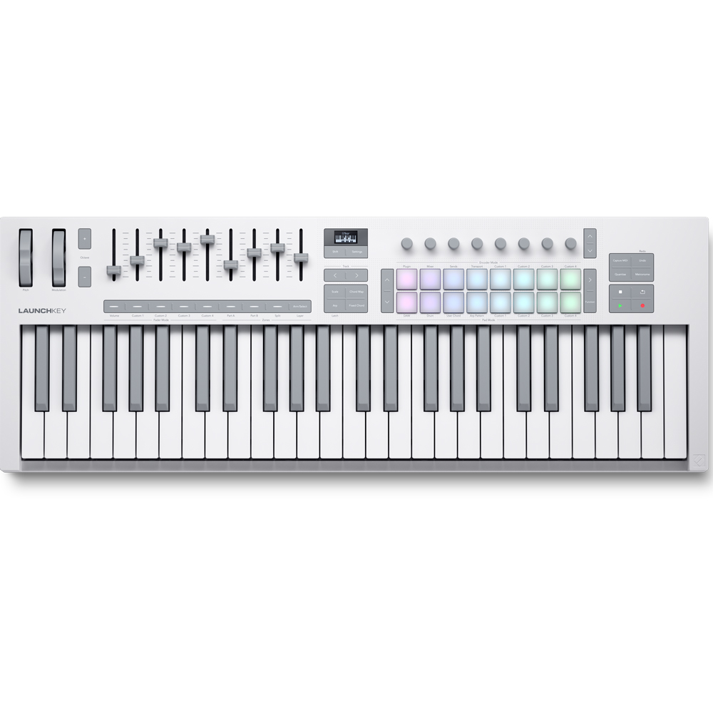 Novation Launchkey 49 MK4 Limited Edition White, MIDI Keyboard Controller & Software Bundle Inc. Komplete 15 Select