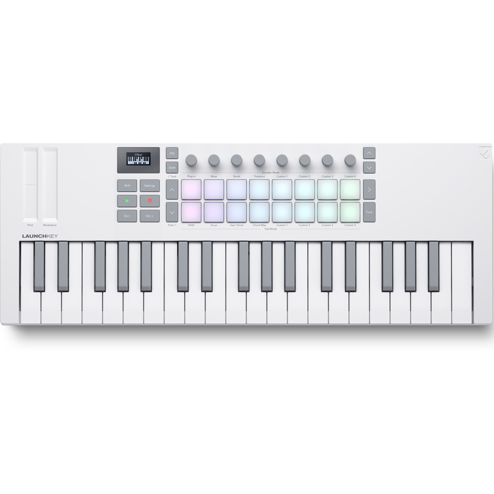 Novation Launchkey Mini-37 MK4 Limited Edition White, MIDI Keyboard Controller & Software Bundle Inc. Komplete 15 Select