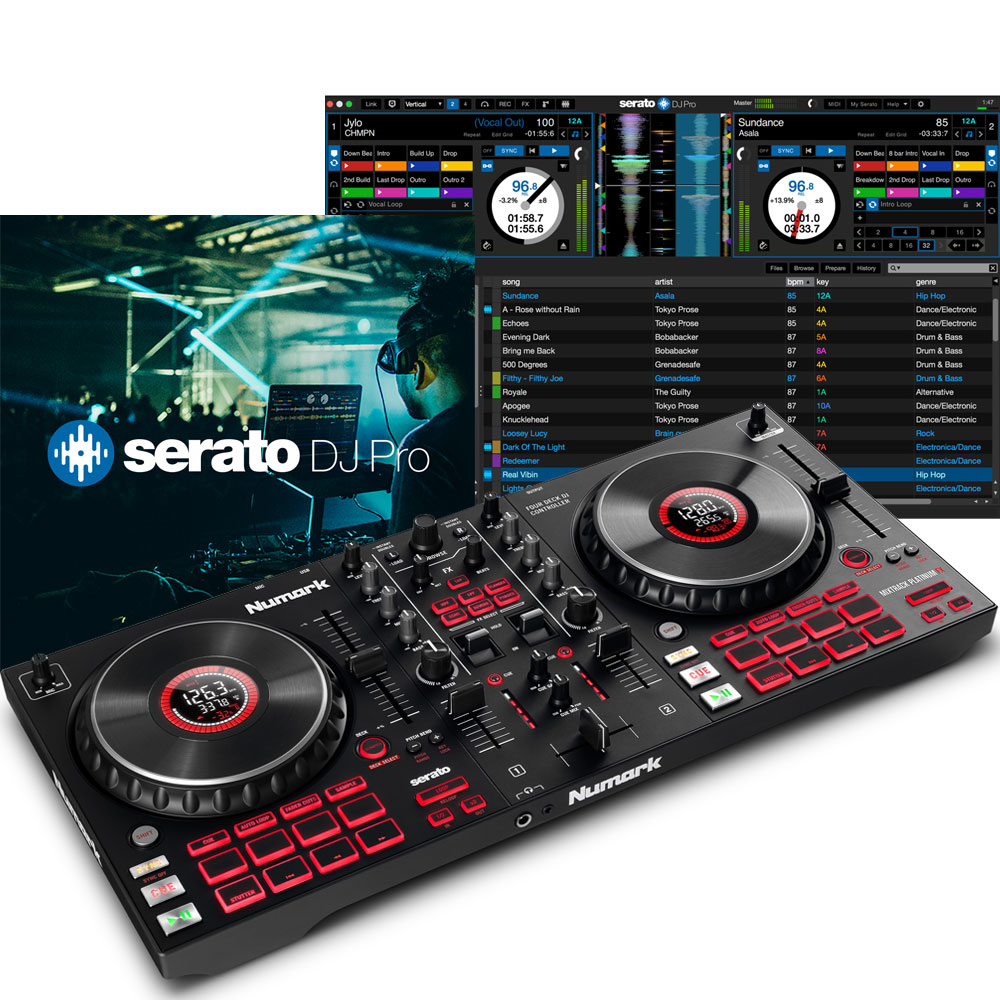 Numark Mixtrack Platinum FX, 4-Decks + Serato DJ Pro Full Version