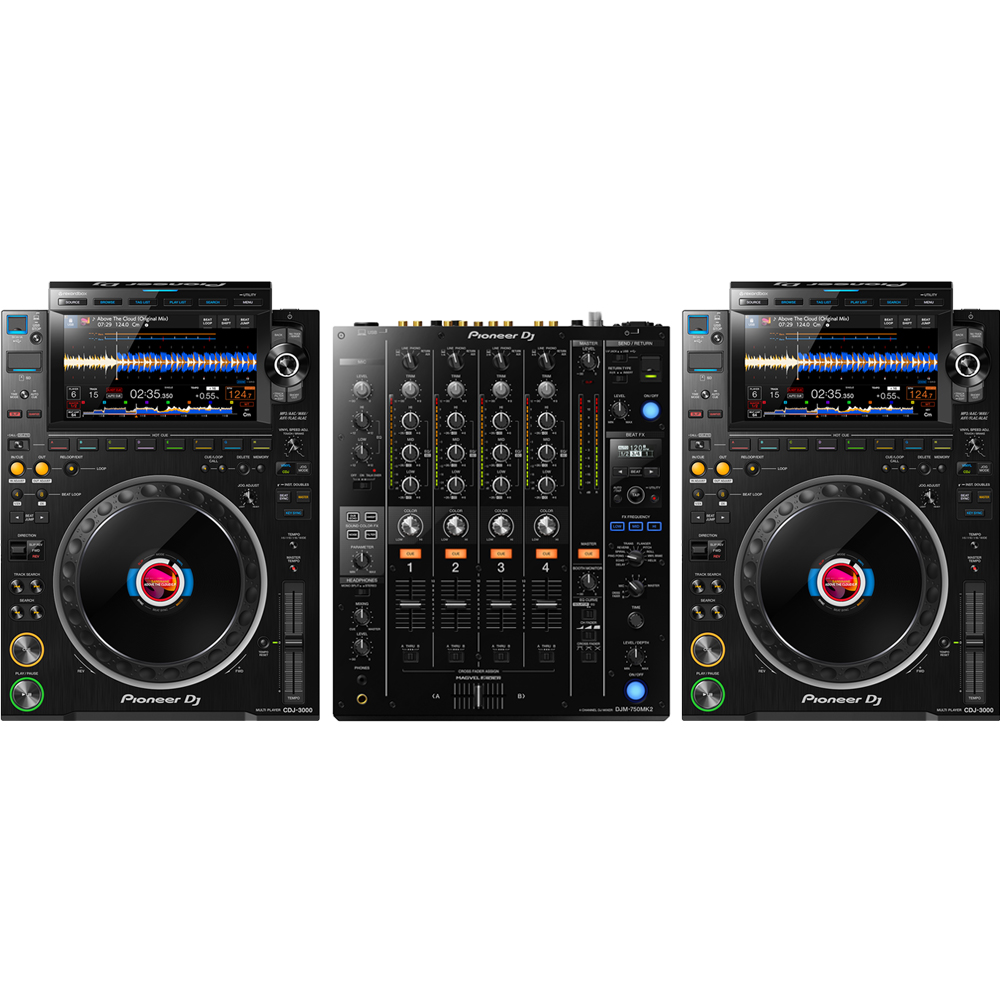Pioneer DJ CDJ-3000 Players (Pair) + DJM-750 MK2 Mixer Bundle Deal