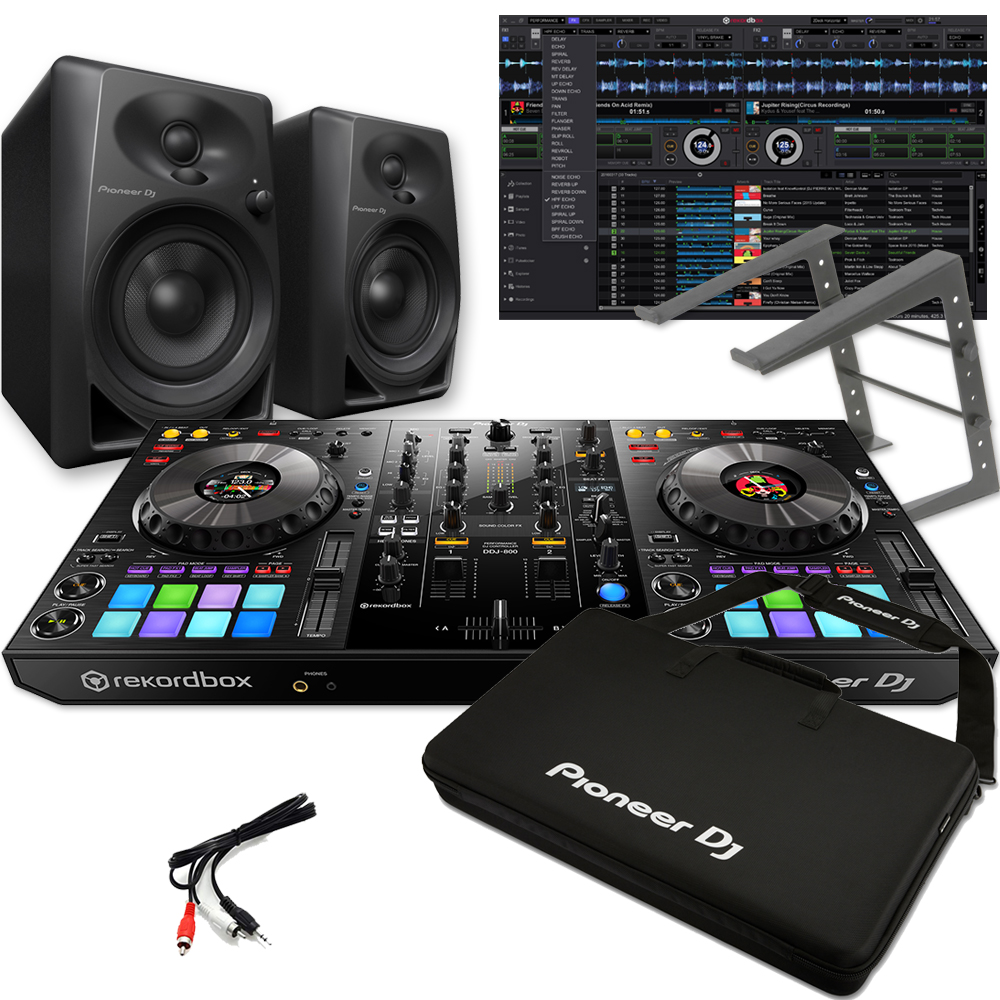 Pioneer DJ DDJ-800 + DM-40 Speakers, Carry Bag & Laptop Stand Deal