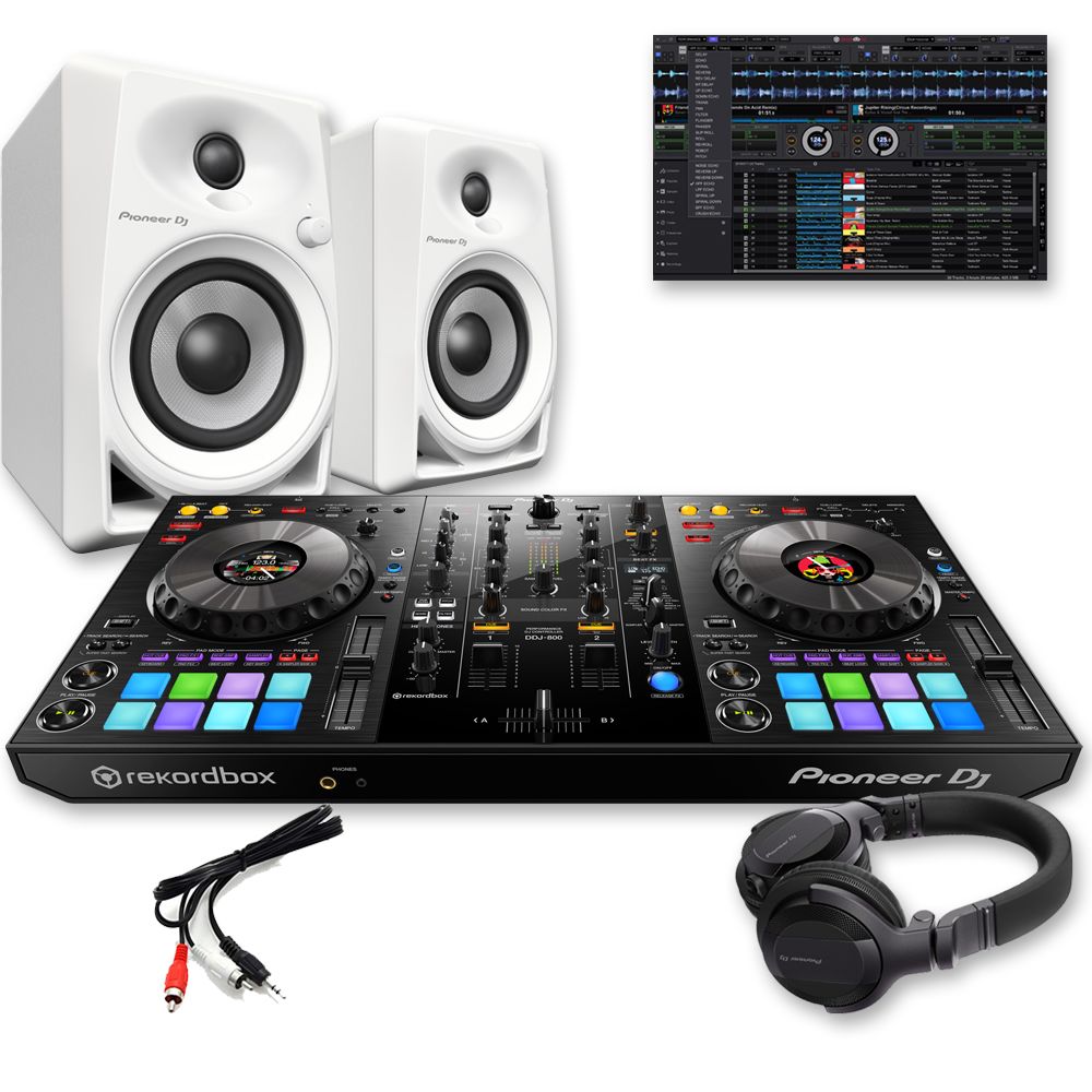 Pioneer DDJ-800, Rekordbox DJ + DM-40 White Speakers & HDJ-CUE1 Headphones Deal