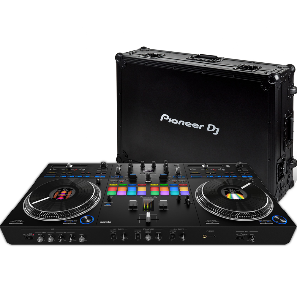 Pioneer DJ DDJ-REV7, Motorized Serato DJ Pro Controller + Official Pioneer DJ Flight Case Bundle