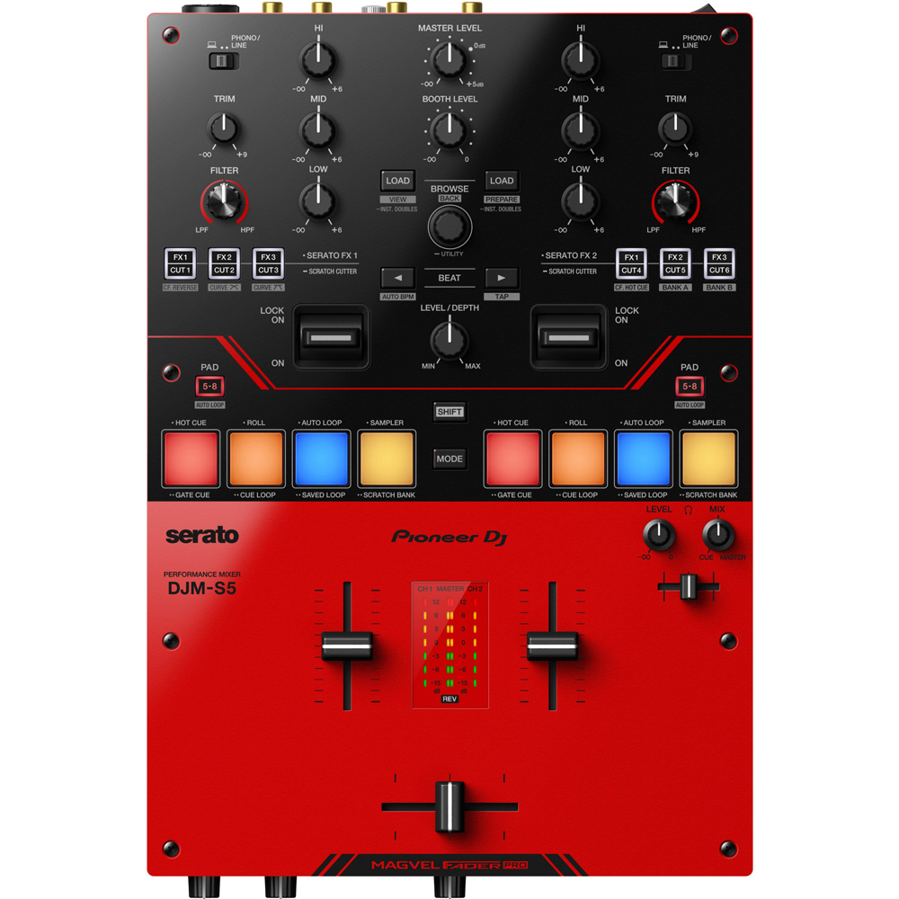 Pioneer DJM-S5, 2 Channel Scratch-Style DJ Mixer for Serato